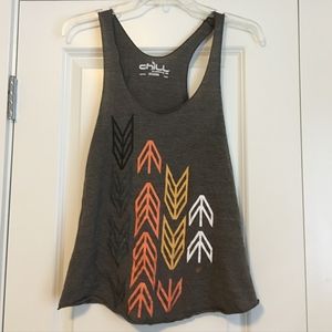 Dark heather grey chevron tank top